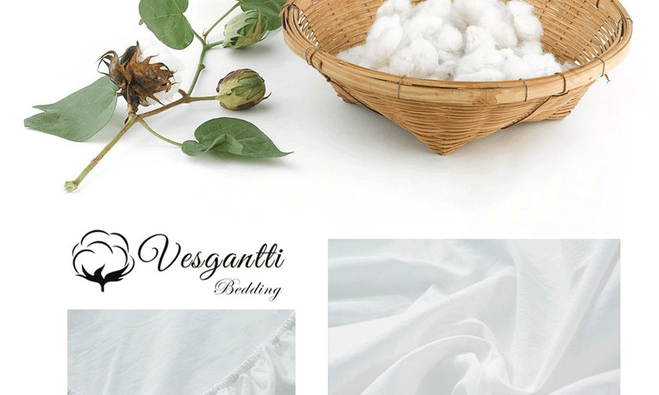 Vesgantti Spannbettlaken, Spannbettlaken aus 100 % reiner Baumwolle mit extra tiefem Design, Spannbettlaken mit Fadenzahl 250