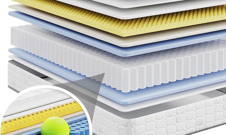 Vesgantti Matratze Komfort 20cm H3 90x200cm Mittelfest Tonnentaschenfederkernmatratze Öko-Tex Zertifiziert Orthopädische 7 Zonen Memoryfoam Taschenfederkernmatratzen