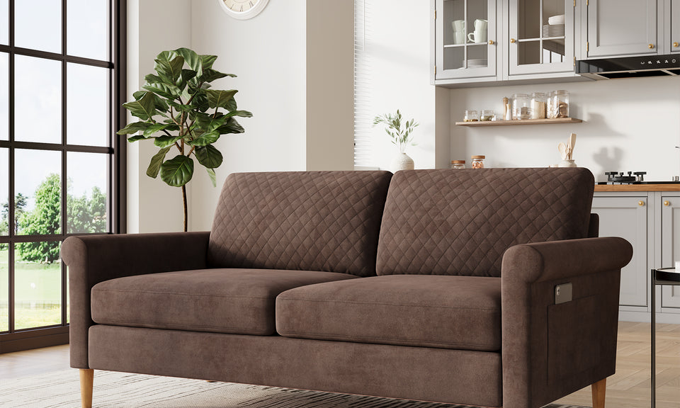 Vesgantti Doppelsofa 164cm, mit Kissen & Taschen, 164x76x85cm