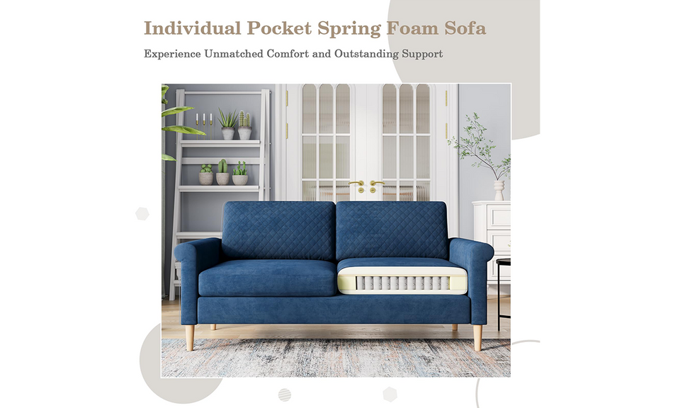 Vesgantti Doppelsofa 164cm, mit Kissen & Taschen, 164x76x85cm