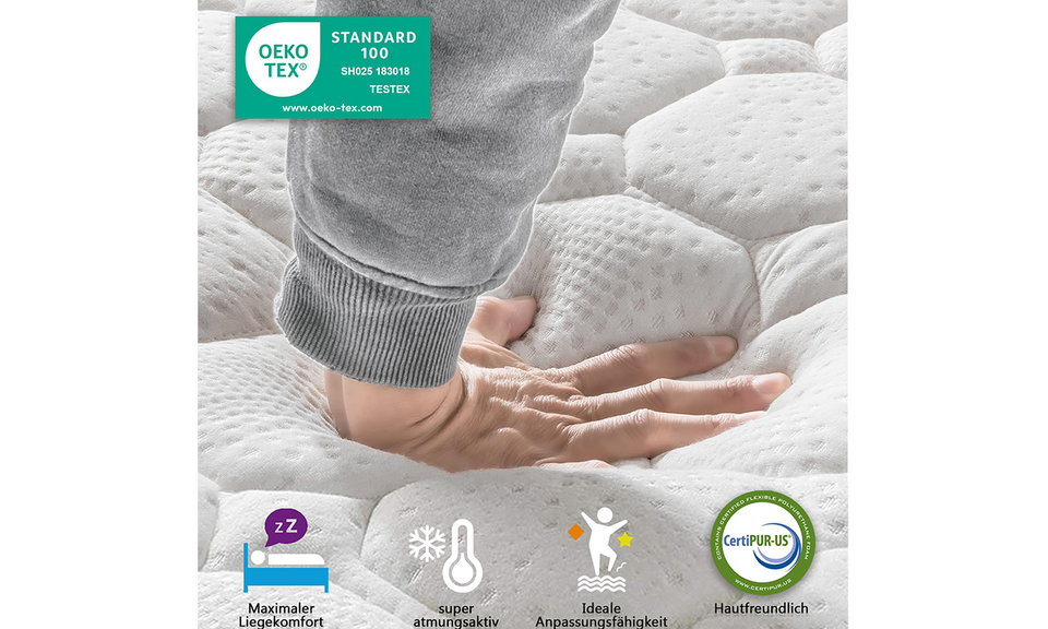 Vesgantti Matratze Original,H3 ,30cm Weiß und Grau