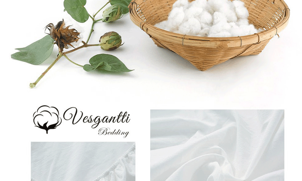 Vesgantti Spannbettlaken, Spannbettlaken aus 100 % reiner Baumwolle mit extra tiefem Design, Spannbettlaken mit Fadenzahl 250