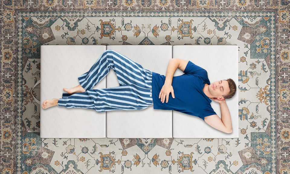 Vesgantti Klappmatratze Gästematratze, 3-teilige Gel Schaumstoff Faltmatratze für Reisen