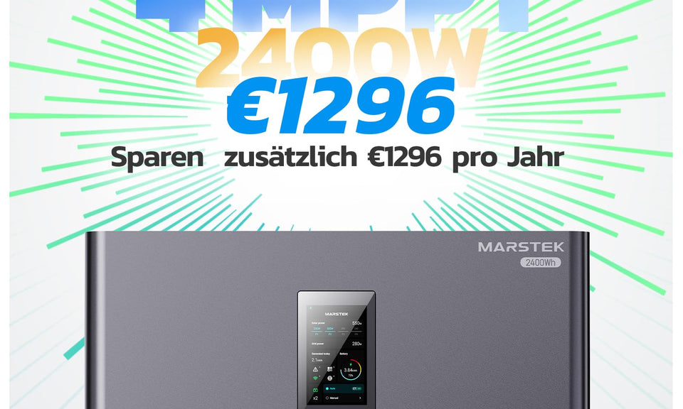 MARSTEK All-in-One Balkonkraftwerk mit Speicher,4 MPPT 2400W Solareingang, 2.56kWh Akkukapazität, 6000 Ladezyklen, LFP Akku, mit APP, Plug&Play,0% VAT