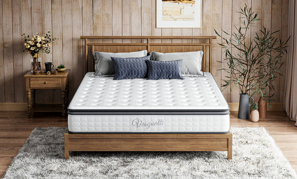 Vesgantti Matratze  7-Zonen Taschenfederkernmatratze Modern Tonnentaschenfederkernmatratze Komfort-Boxspring matratze(H4, Fashion Pillow-top 26cm)