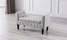 Home Life Lift Top Storage Bench with Tufted Accents Beige Fabric