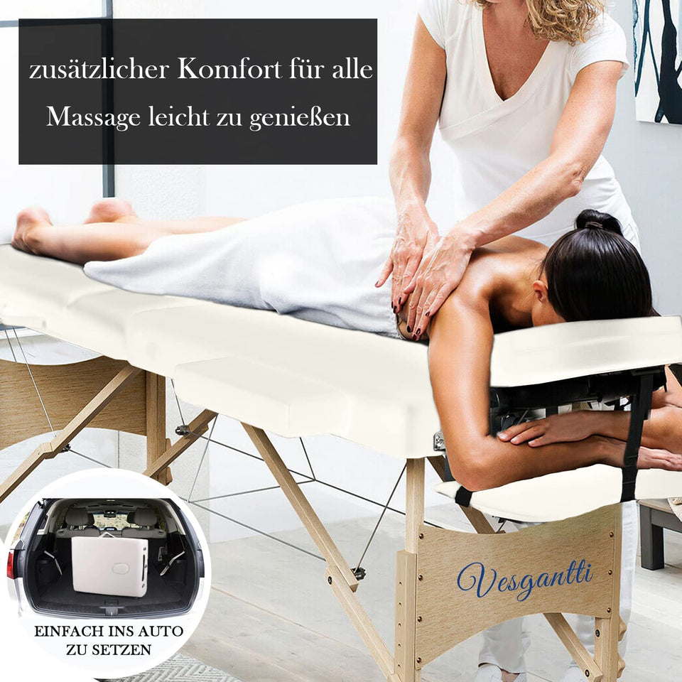 Vesgantti Massage Table Height Adjustable 3 Zone Mobile Foldable Massa